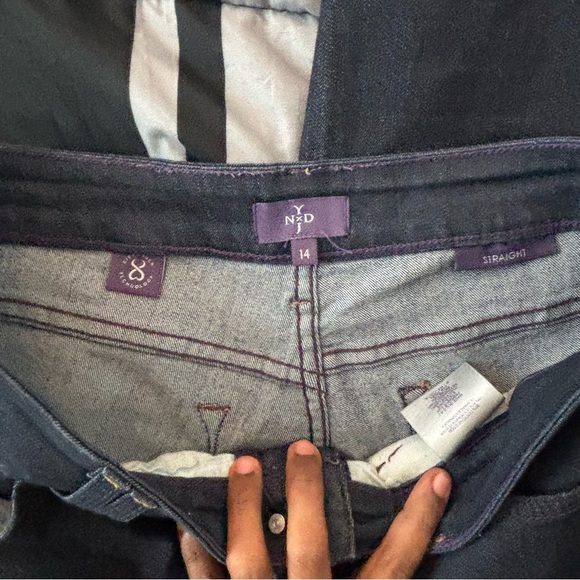 NYDJ HAYDEN STRAIGHT LEG JEANS IN BLUE DARK WASH *10063 Size 14 - Picture 7 of 8